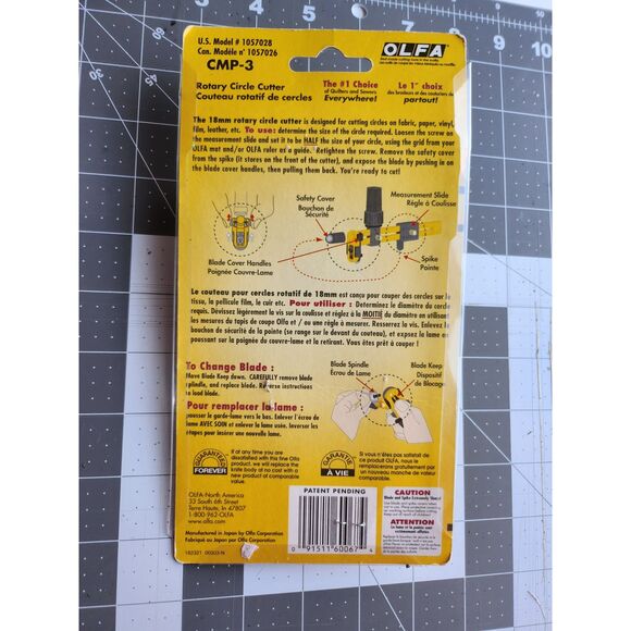 OLFA CMP-3 CIRCLE CUTTER, ROTARY B19 - Picture 2 of 2